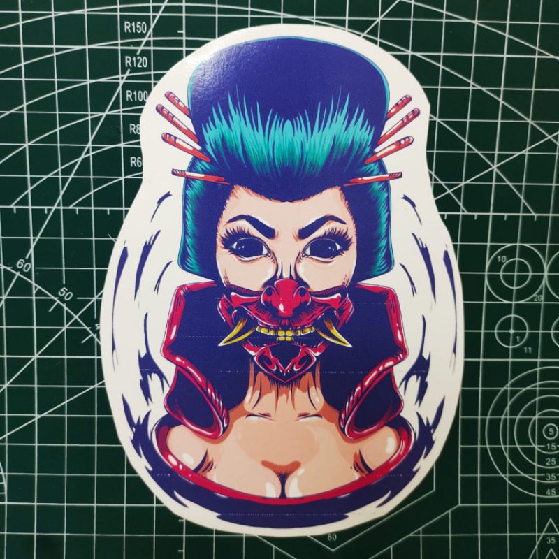 

Cetak water slide decal geisha Japan untuk motor helm dll