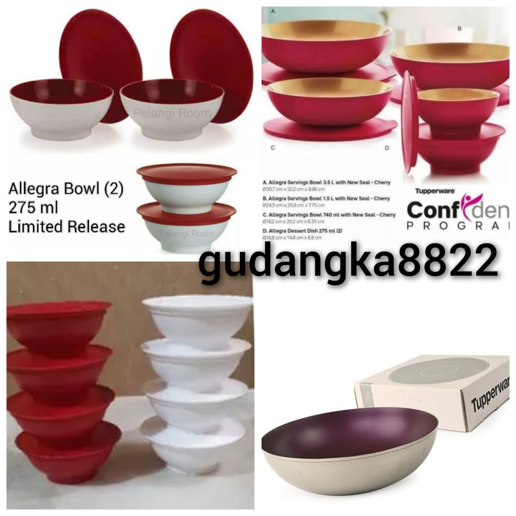 alegra bowl 800ml, 1,5L, 3,3L SS winterblo stenlis PROMO alegra bowl 275, 750ml, 1,5L ORI Tupperware