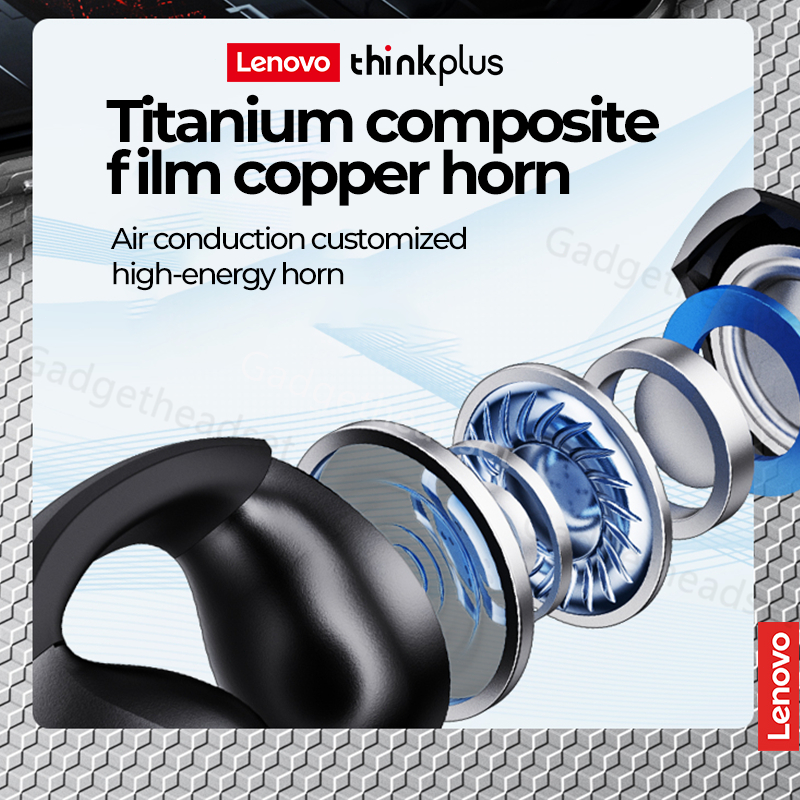 Lenovo Thinkplus XT83II Headset Bluetooth 5.3 Klip Telinga TWS Earphone untuk Android/IOS 100% Ori Dengan Mikrofon