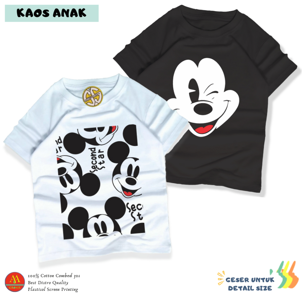 Baju Kaos Distro Anak Laki laki Perempuan Premium Umur 6-12 Tahun Bahan Cotton -Amr112