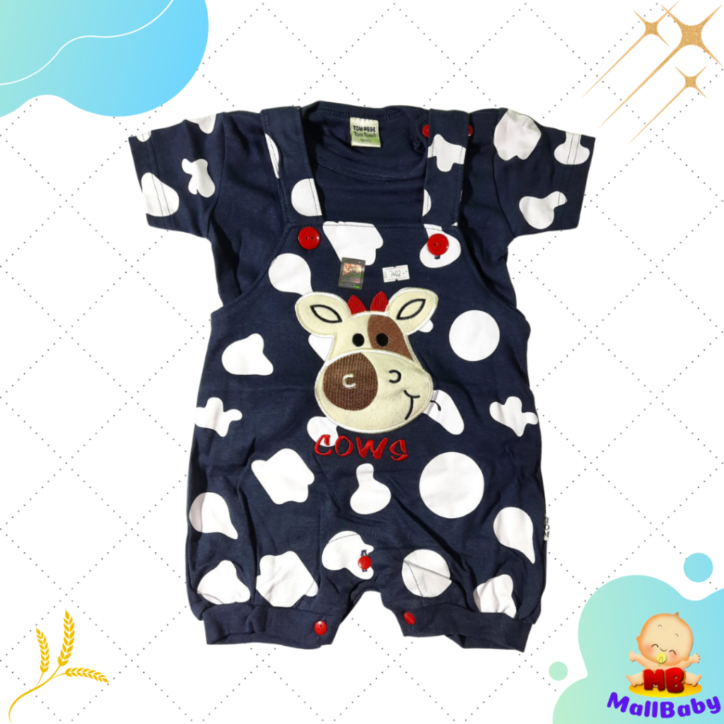 Baju Bayi Laki Laki 0- 6 bulan Baju Kodok Bayi Laki Laki 6-12 Bulan Cute Cow