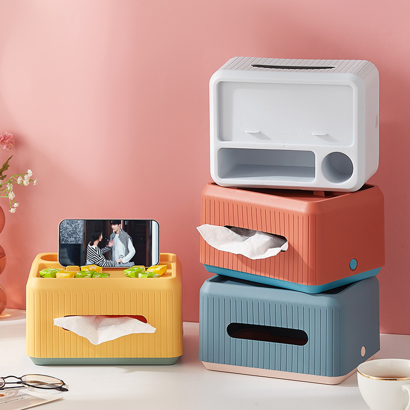 Kotak Tisu Serbaguna Tempat Tisu Desktop Tissue Box Organizer Kotak Penyimpanan Tisu Multifungsi