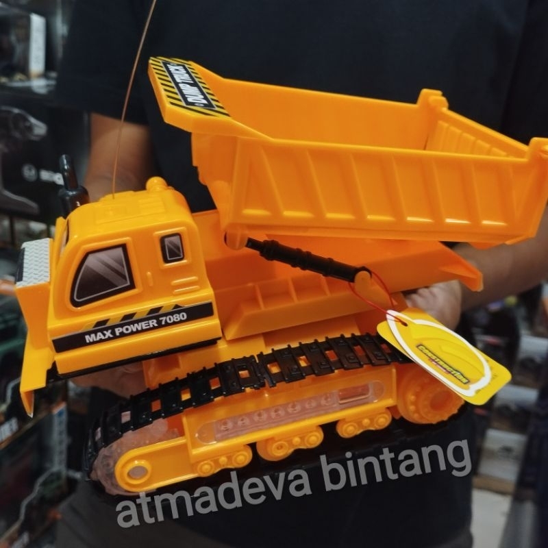 Mainan RC Truck Contruktion Mobil Remote Excavator Dump Truck Bulldozer Batre Cash Full Lampu Mainan Keluarga Pengendali Jarak Jauh