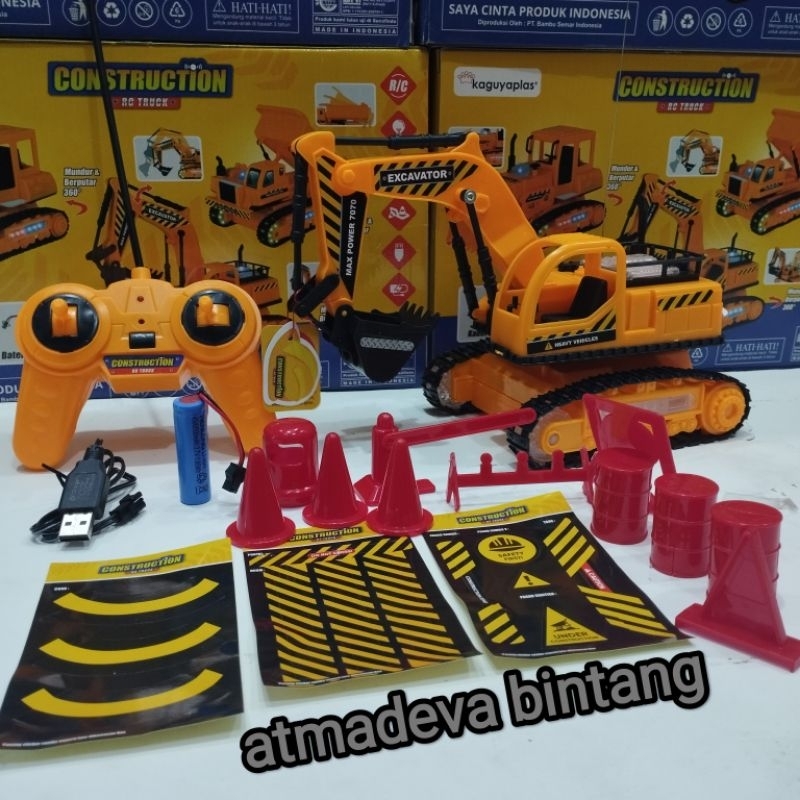 Mainan RC Truck Contruktion Mobil Remote Excavator Dump Truck Bulldozer Batre Cash Full Lampu Mainan Keluarga Pengendali Jarak Jauh