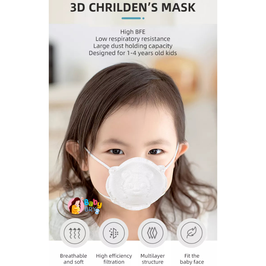 Gigikbunga 3D Mask Masker Bayi Balita Karakter Lucu Isi 10 Pcs / Masker Anak / Masker Bayi Balita 3D