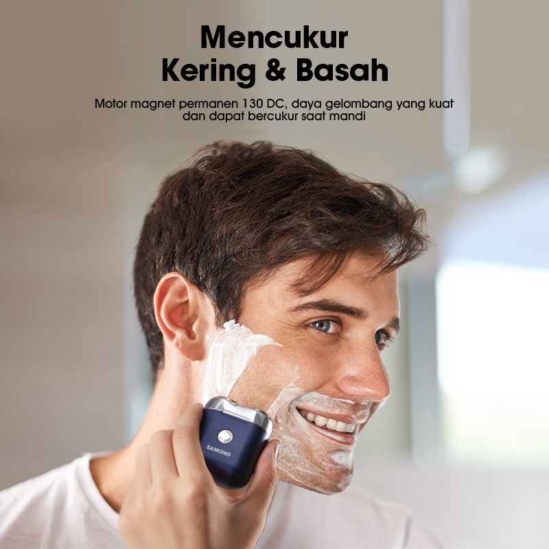 Samono Shaver Alat Cukur Jenggot Elektrik Waterproof Portable Alat Shaving Pencukur Kumis SW-ESB45