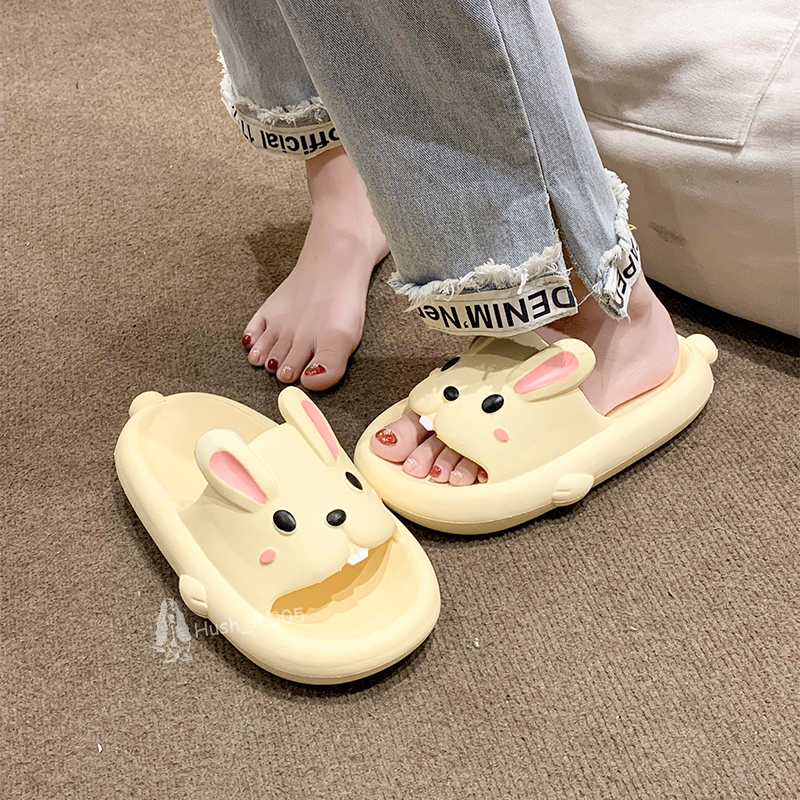 Komin Sandal Selop Wanita Kelinci Korea Sendal Kelinci Dewasa Lucu Sandal Rabbit Cewek Import Anti Slip Slippers Flat Terbaru Size 30-41