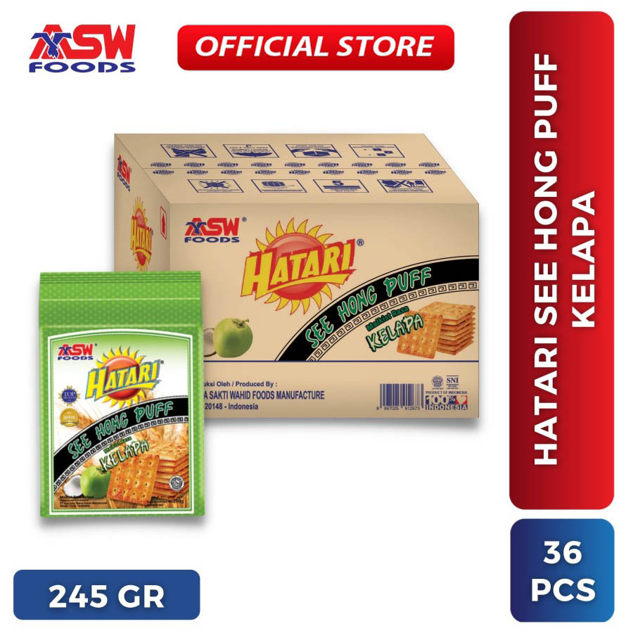 

QH Hatari See Hong Puff Kelapa 245 Gr ( 36 Pcs ) - Karton