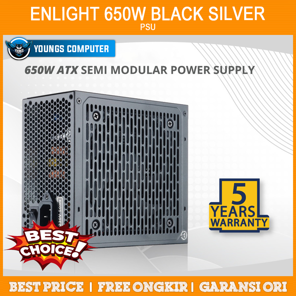 PSU ENLIGHT 650W BLACK SILVER 80+ BRONZE MODULAR | En-650 Master L1