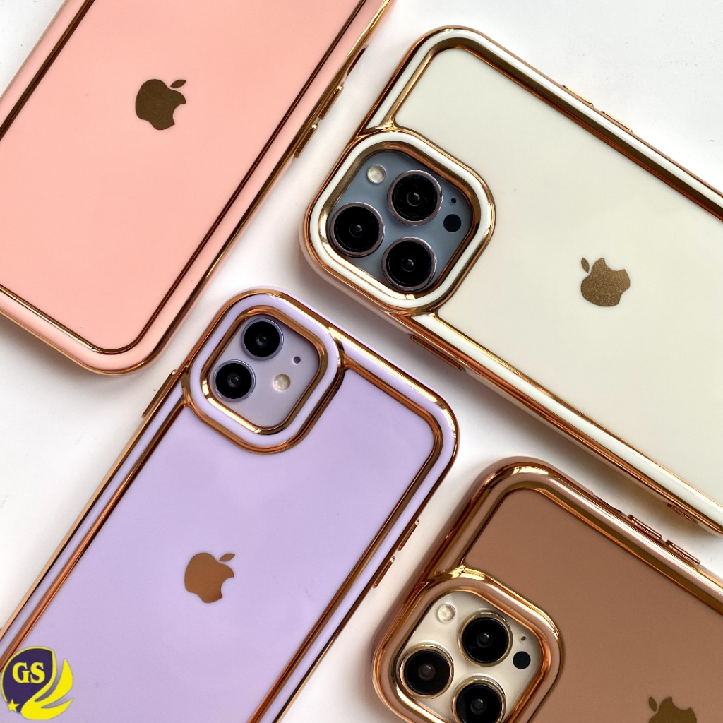 (1) Soft Case Silicone Luxury Golden Plating Camera Protection golden logo for iPhone 7 8 se 2020 7+ 8+ PLUS X XS MAX XR 11 12 PRO MAX