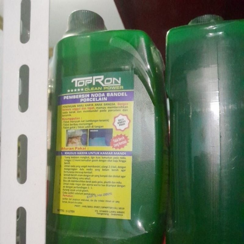 Topron pembersih noda porselin 1 liter gratis kuas