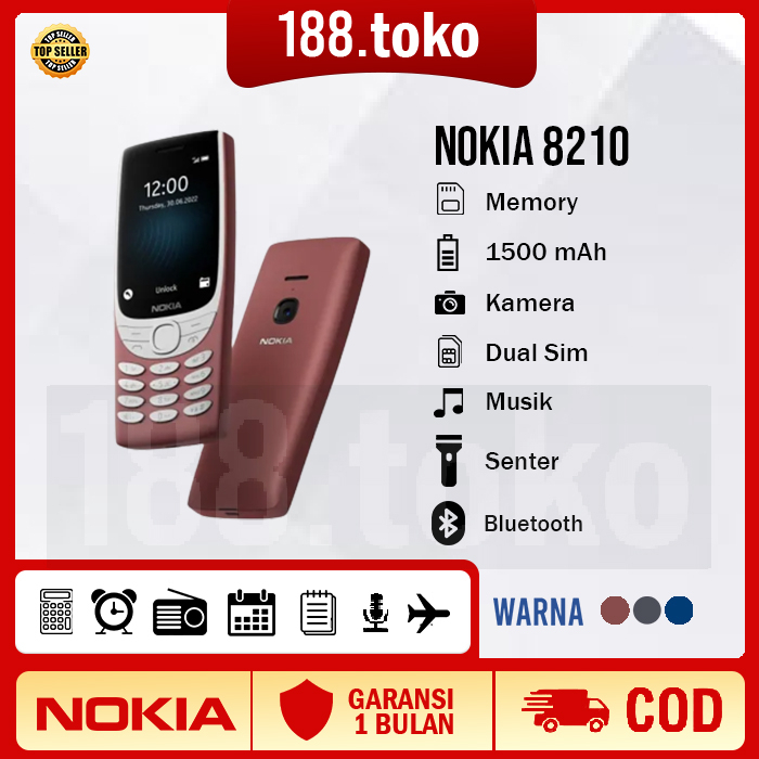 Hp Nokia 8210 Dual Sim Bisa Indonesia Garansi 1 Bulan