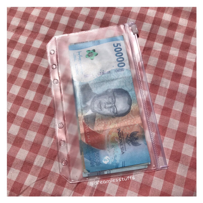 

(Dream) PVC sleeve ziplock A6 Ziplock for notebook or binder by dreamiesstuffs kantong untuk binder keuangan ukuran A6