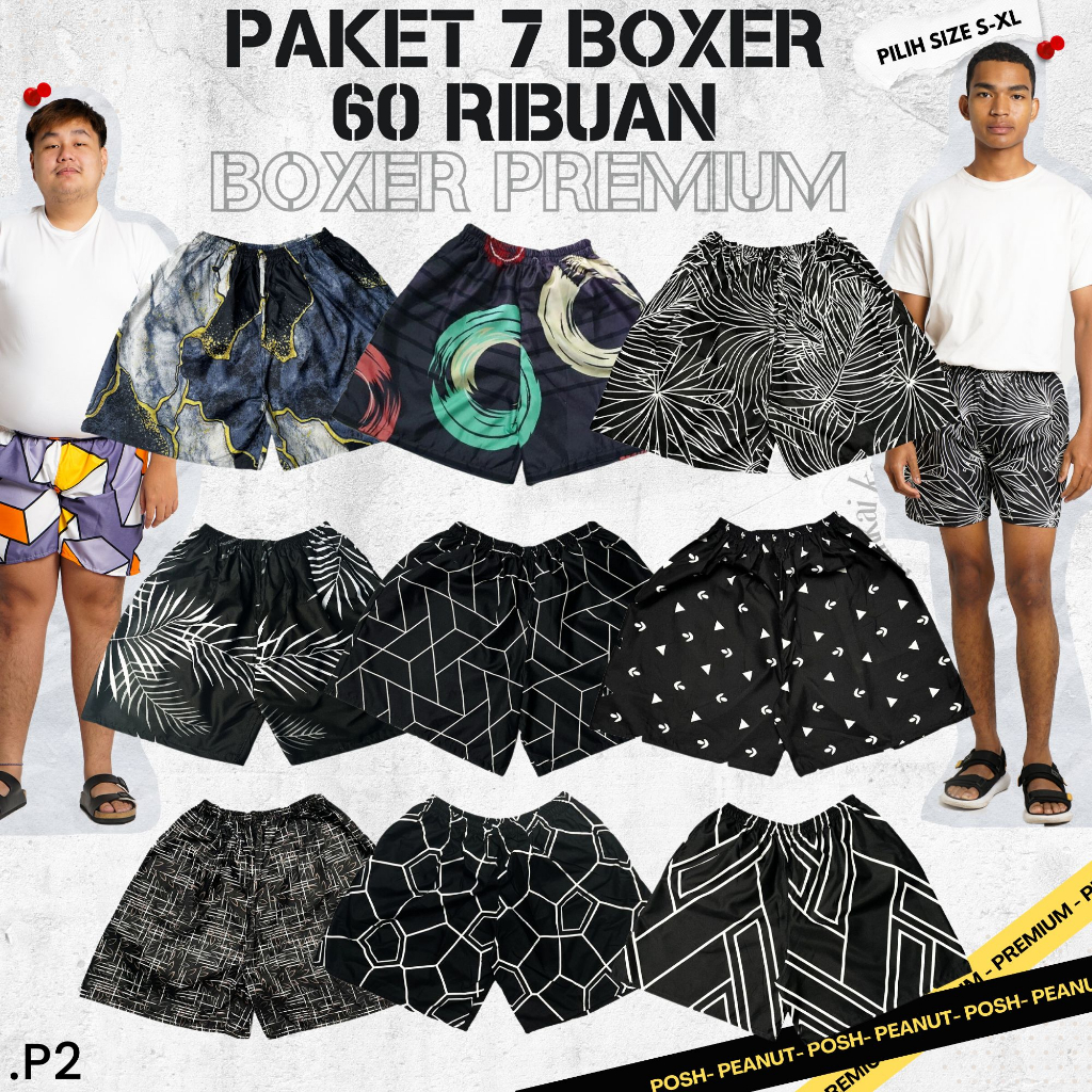 PAKET 7 PCS BOXER PREMIUM PRIA WANITA MOTIF BEST SELLER