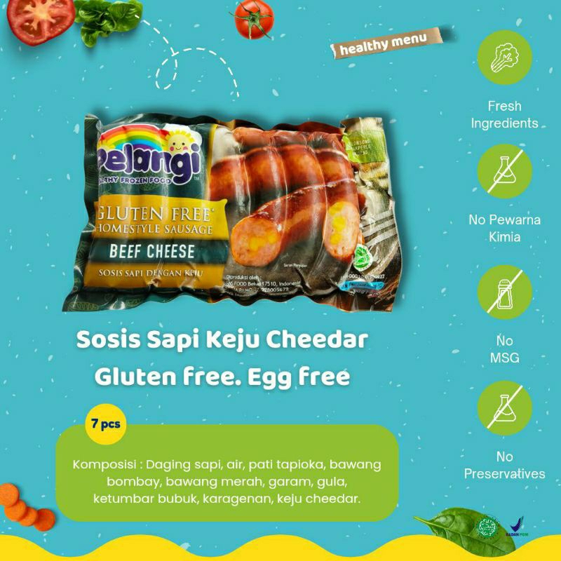 

SOSIS BEEF CHEESE PELANGI FOOD 400GR NON MSG NON PENGAWET