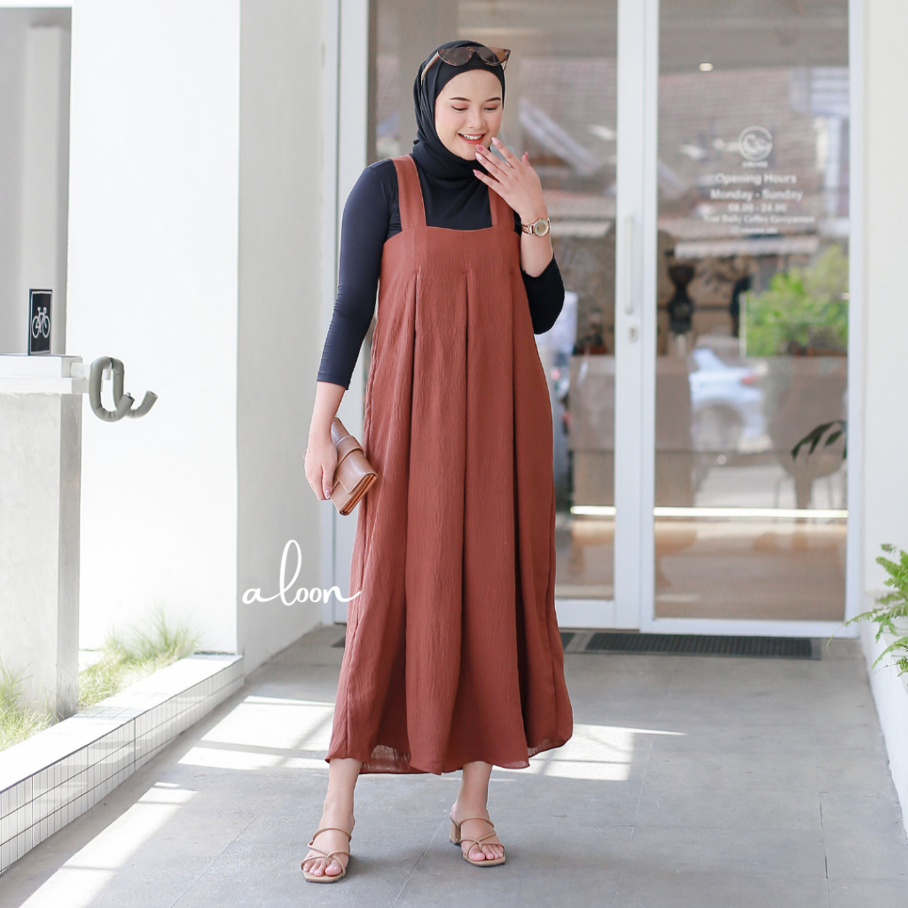 Livy Overall Crinkle Airflow Premium – Overall Wanita Dress