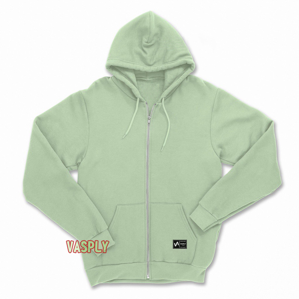 VASPLY Jaket Hoodie Zipper Pria Wanita Oversize Polos Original Distro Fleece Tebal Premium