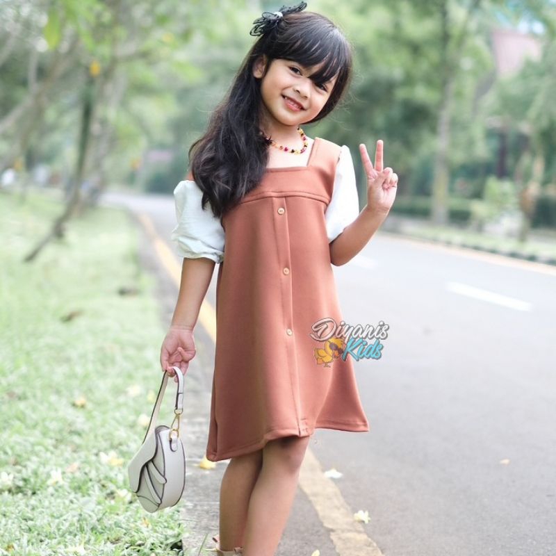 RALINE DRESS-Dress anak bahan scuba premium