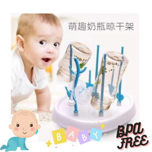 RAK BOTOL RAK PENGERING BOTOL SUSU BAYI RAK SUSU BAYI TIRISAN GELAS BABY BOTTLE DRYINGDOT FEEDING DRYER DRAINER