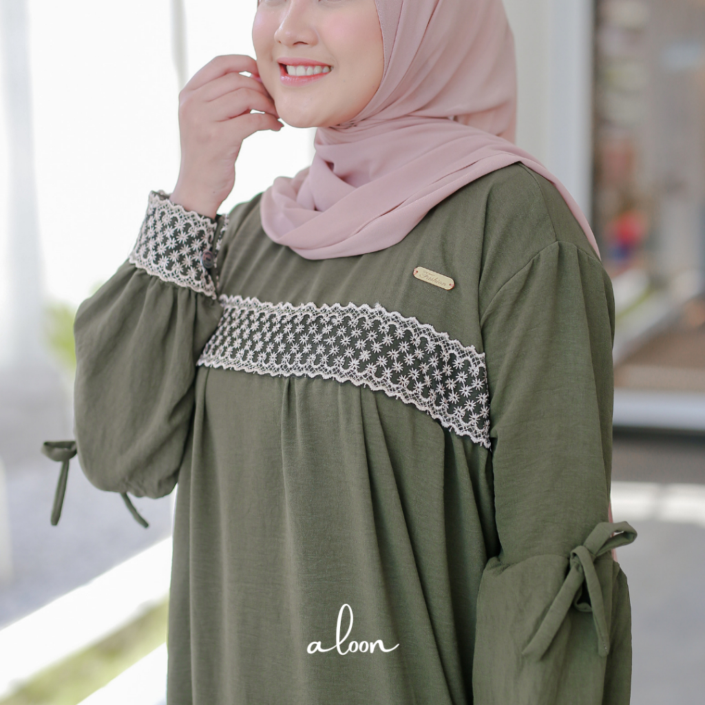 Nabila Gamis Brukat Crinkle Airflow – Gamis Remaja Dress Terbaru