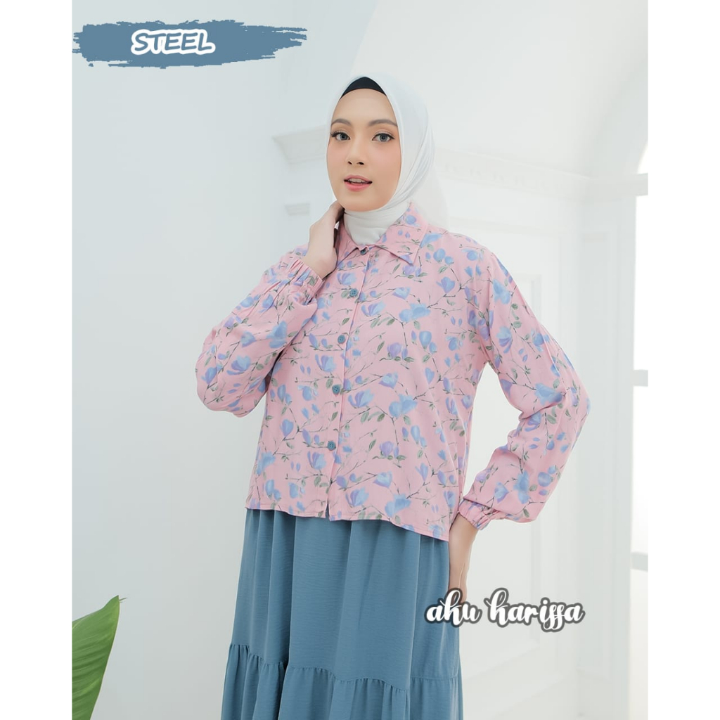 KANIFA AKU KARISSA DRESS MIX OUTER CROP TOP POLOS DAN MOTIF KEKINIAN GAMIS KASUAL REMAJA WANITA IBU IBU UPDATE MASA KINI