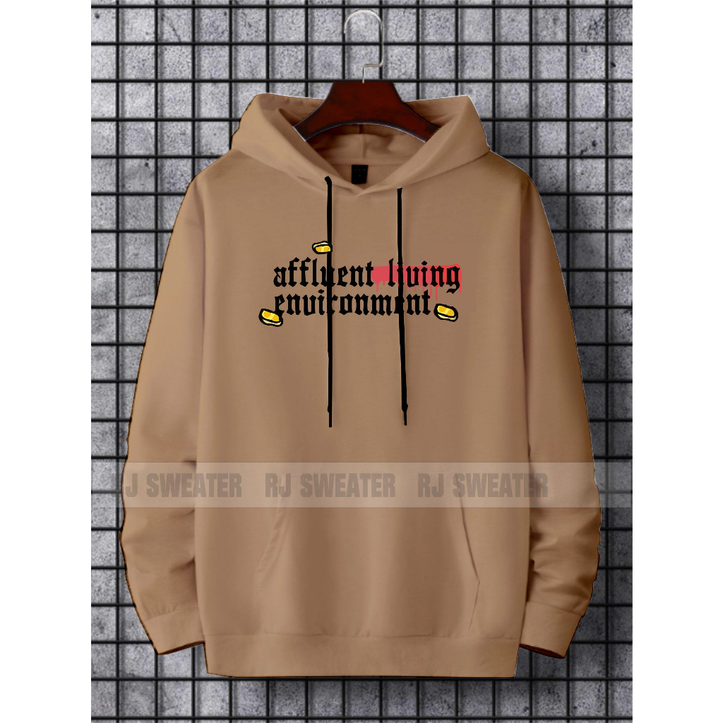 Sweater hoodie pria motif LIVING kekinian / hoodie pria wanita terbaru kekininan