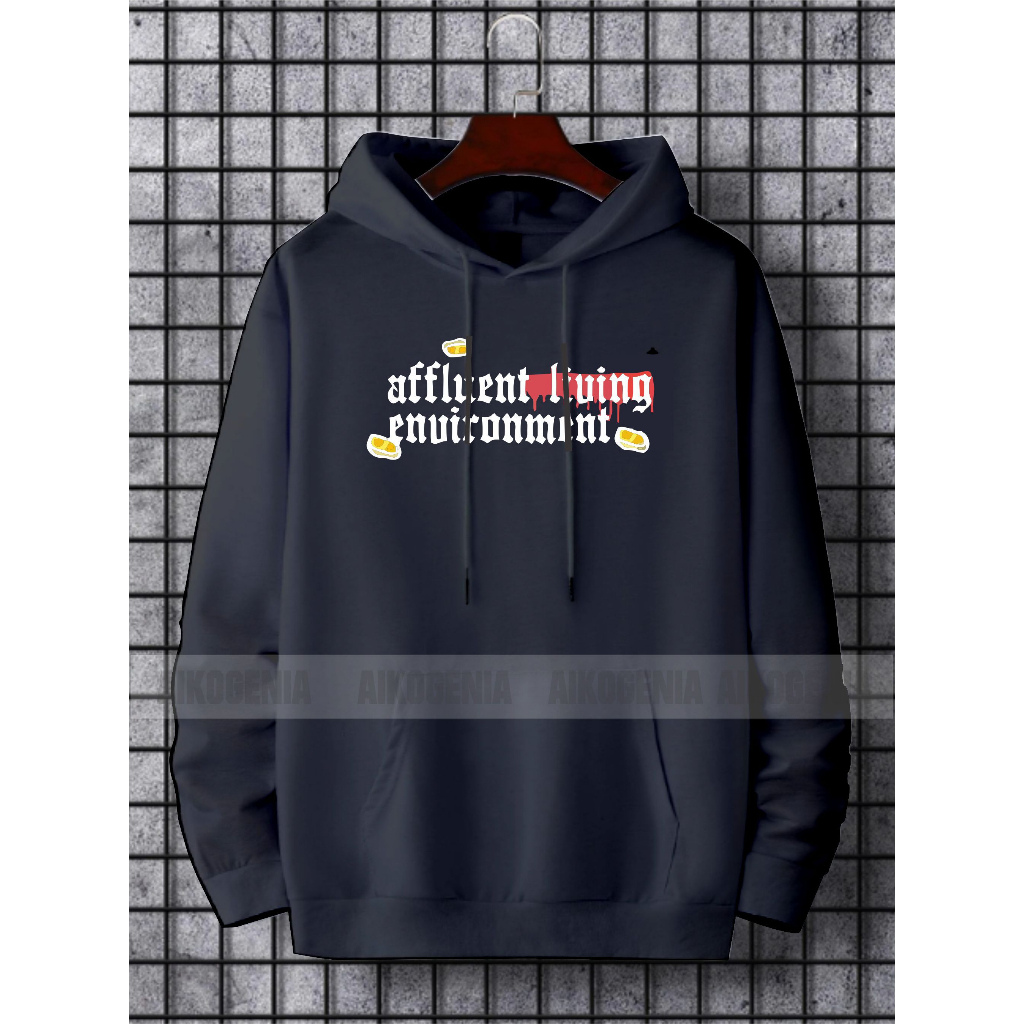 Sweater hoodie pria wanita kekinian LIVING / hoodie pria wanita terbaru