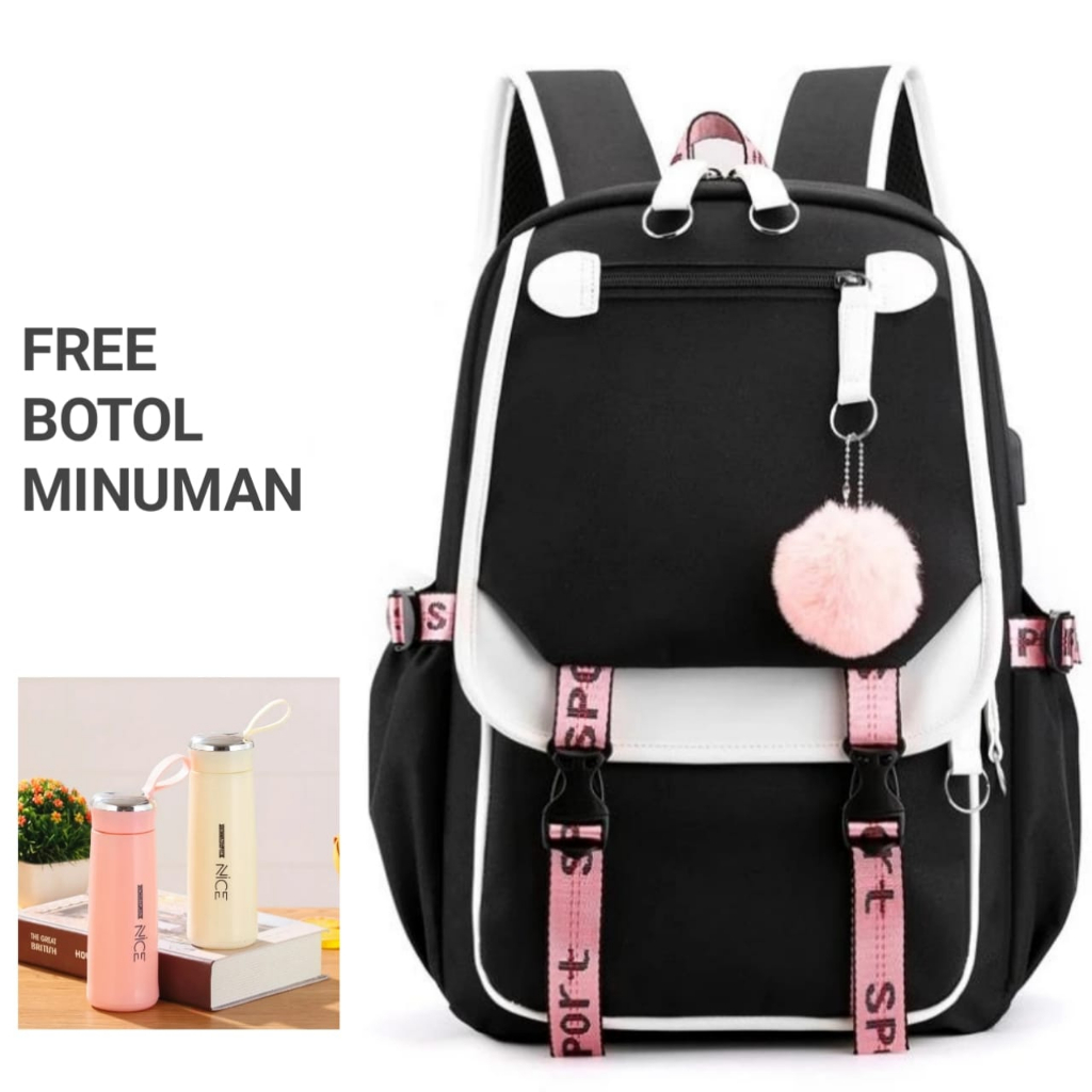 Tas Anak Sekolah Laki laki Simple SD SMP SMA Ransel Backpack Cowok Cewek Garsel
