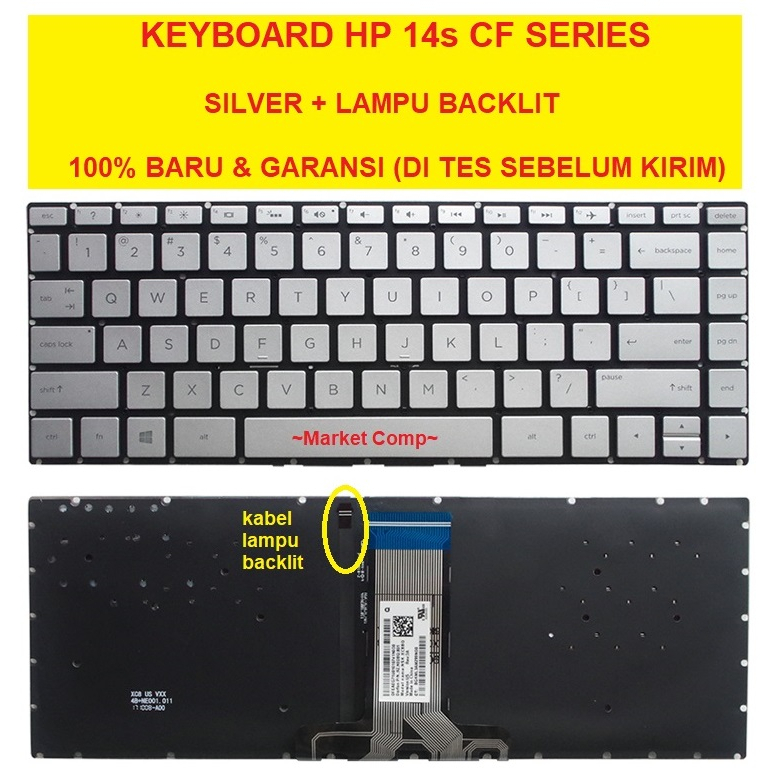 Keyboard Laptop HP 14s-cf2033tx 14s-cf2034tx 14s-cf2075tu 14s-cf2076tu 14s-cf2500tx 14s-cf2508tu 14s