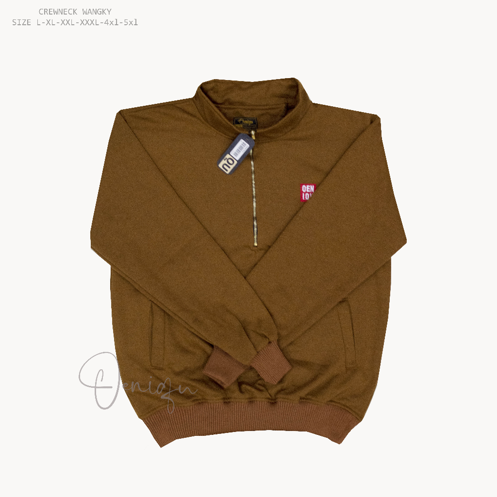 CREWNECK WANGKI PRIA WARNA - CARAMEL