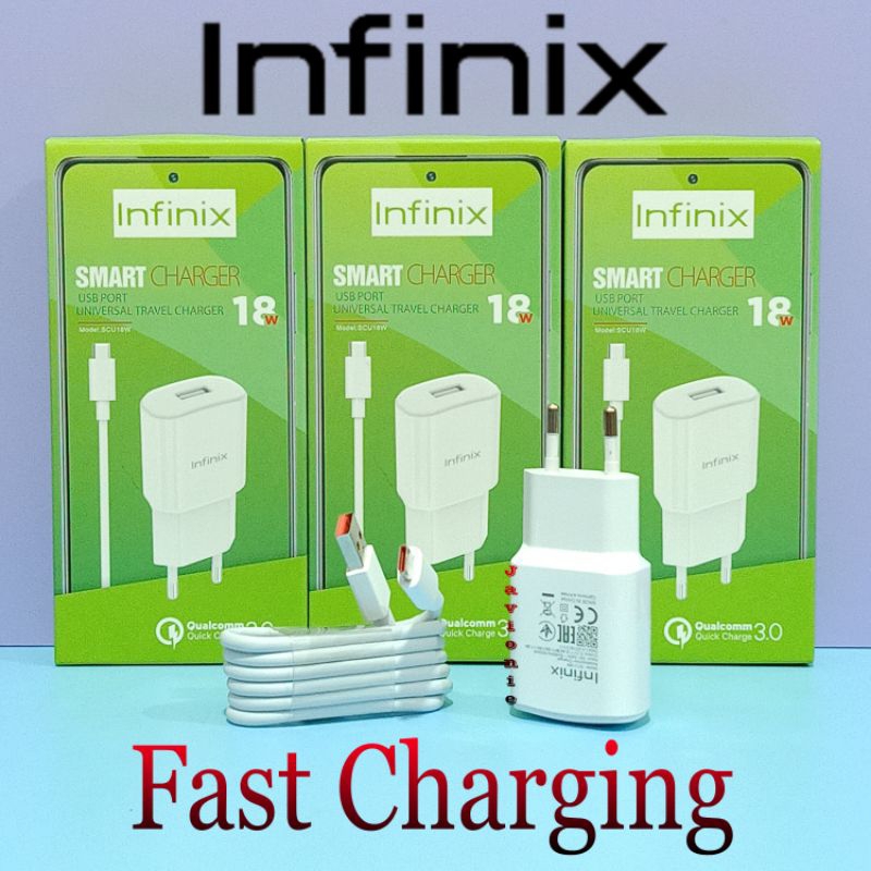 Charger Casan INFINIX HOT 11 11S 12 20 30 30i NOTE 8 10 ZERO X NEO PLAY PRO 18W Original TYPE C Fast Charging