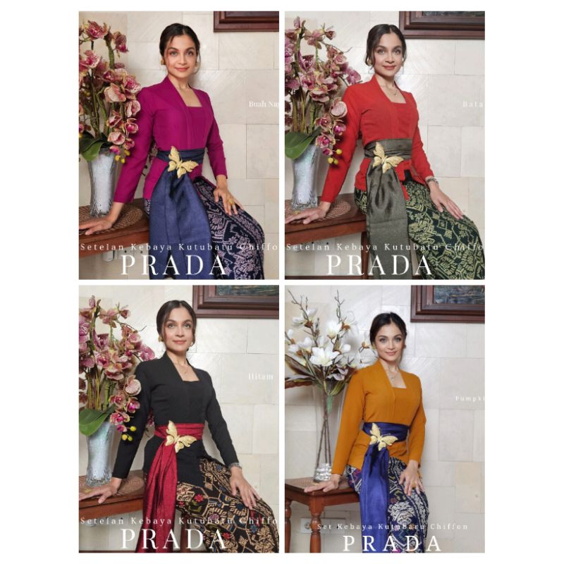 ATASAN KEBAYA JADI KUTUBARU BALI LENGAN PANJANG CHIFFON PRADA