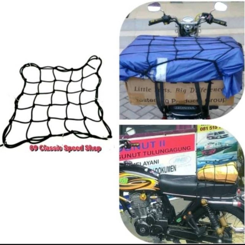 tali jaring barang flexibel net tali pegas melar sepeda motor dll