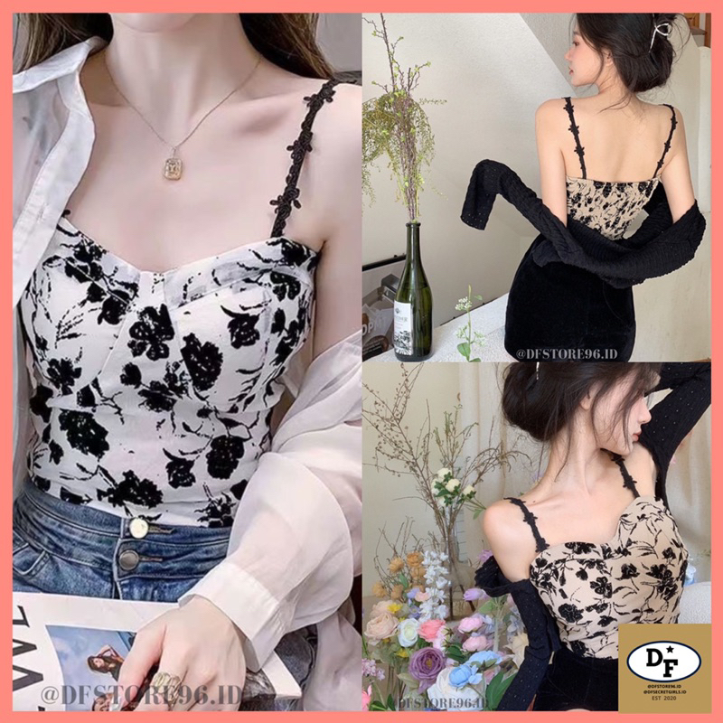 DFSTORE96.ID- TANKTOP BRA CROP FLOWER IMPORT