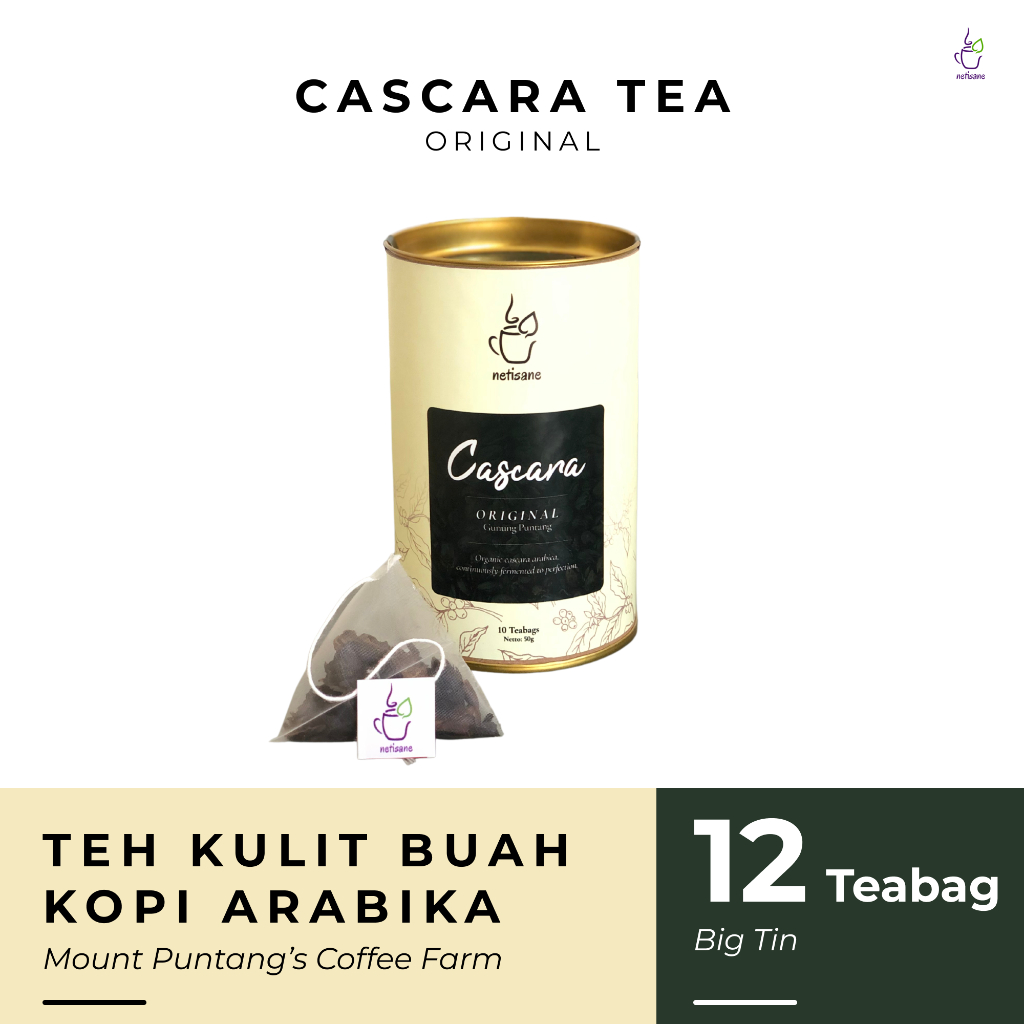 

Netisane Puntang Cascara Tea | Teh Kulit Kopi Arabika Organik | Coffee Cherry Tea | (10 Tea Bags)