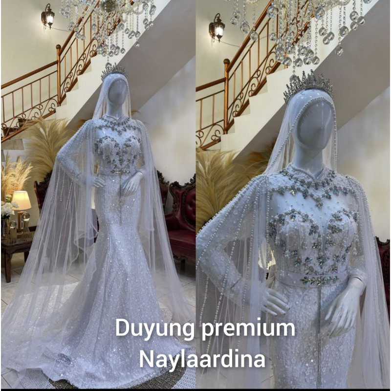 TERBARU//GAUN DUYUNG MEWAH BEREKOR MODERN//GAUN PENGANTIN