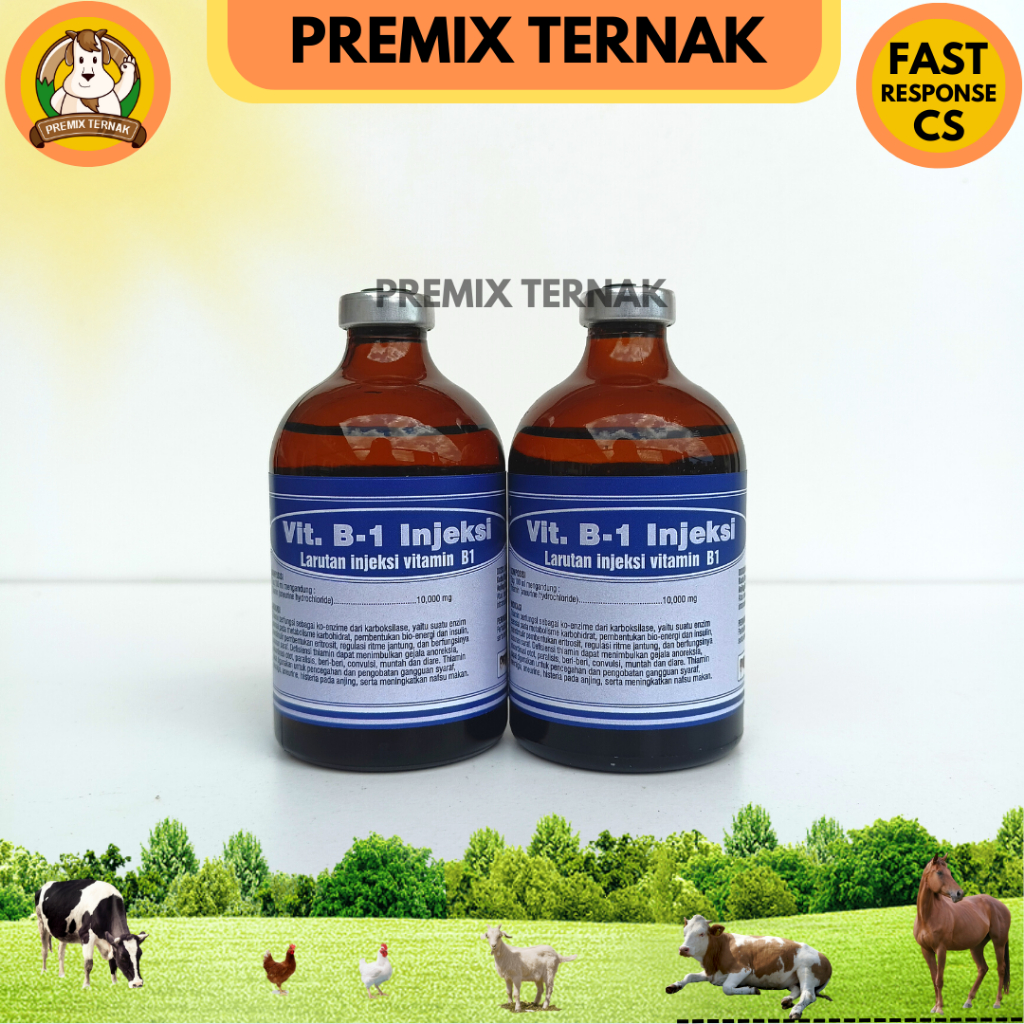 VITAMIN B1 HEWAN 100ml (Biru) - Pertumbuhan Nafsu Makan Hewan - Vit B1 Hewan - Vitamin B1 hewan - like B1 Wonder