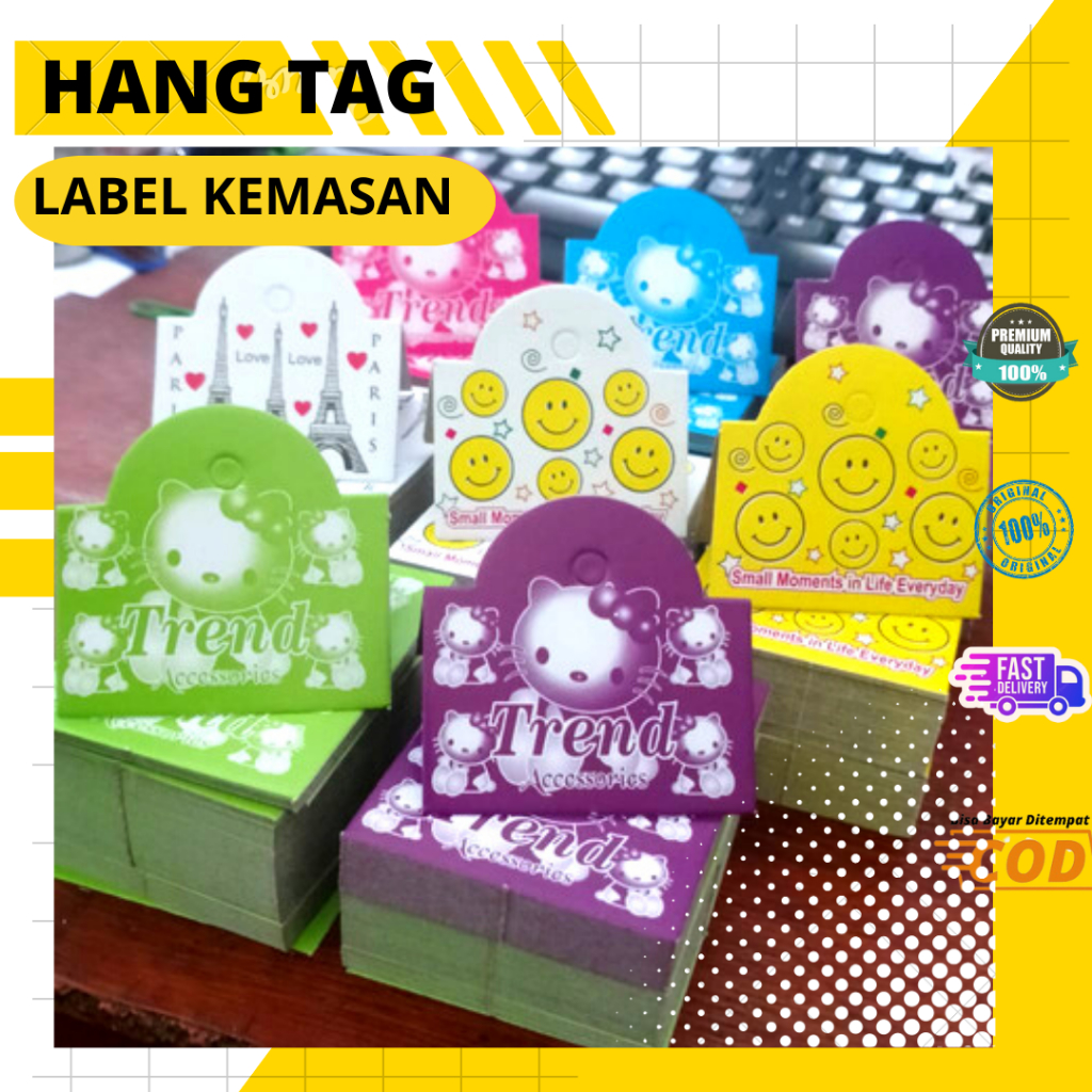 

100 Lembar Label Aksesoris Kertas Gantung Hang Tag Accesoris Card Murah