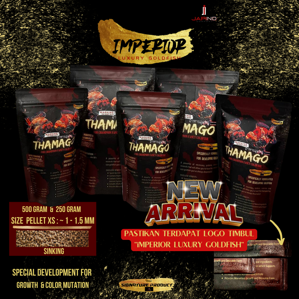 Pelet Ikan Koki/Goldfish NEW Thamago XS - Growth & Color Mutation - (Thai Secret Recipe)