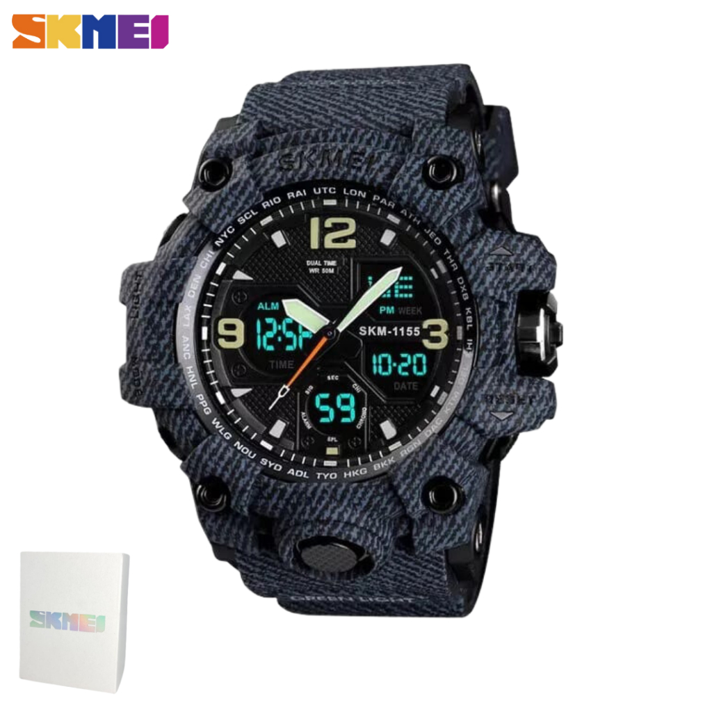 Jam Tangan Double Time Digital Analog SKMEI Water resist / Tahan Air Rubber Strap