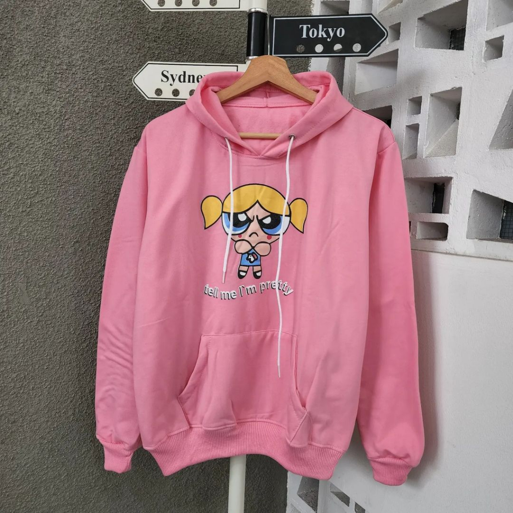 HOODIE WANITA TELL ME PRETTY LD 95 -120 CM BAHAN FLACE JACKET WANITA KOREAN STYLE SWEATER WANITA OVERSIZE HOODIE WANITA TERBARU 2023