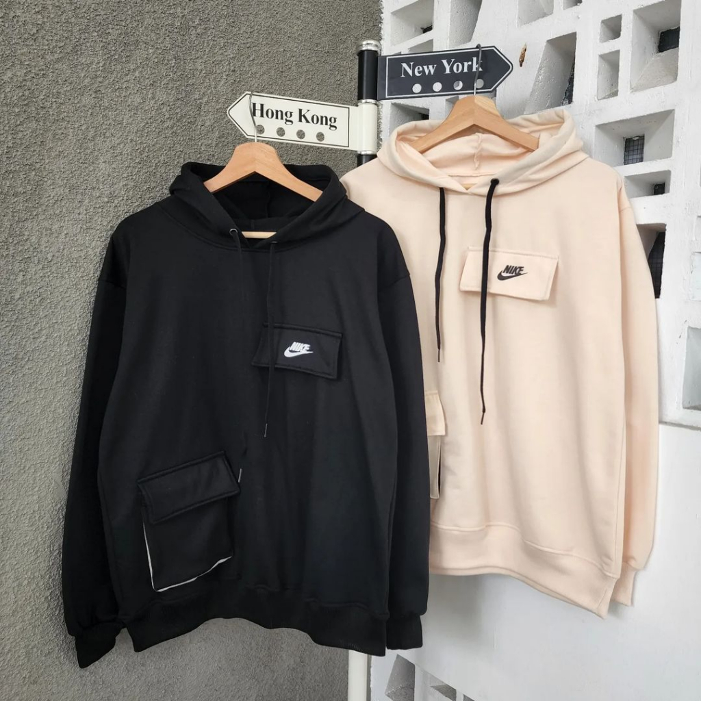 HOODIE PRIA NIK POCKET LD 105 CM BAHAN FALCE MOTIF POLOS UKURAN M L XL XXL HOODIE PREMIUM TERBARU SWEATER SWEATER COWO POLOS