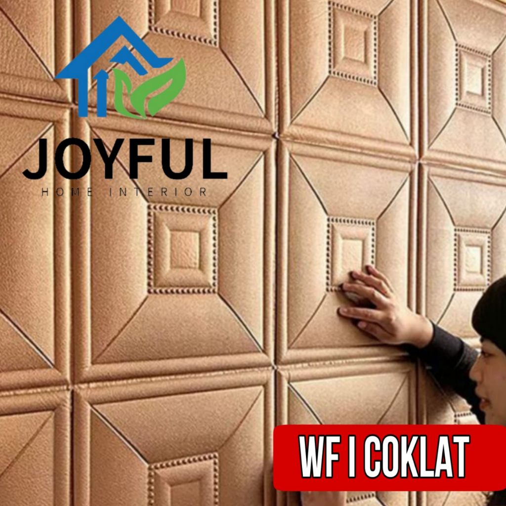 WALLPAPER 3D FOAM (70X70CM) • MOTIF KOTAK • High Quality