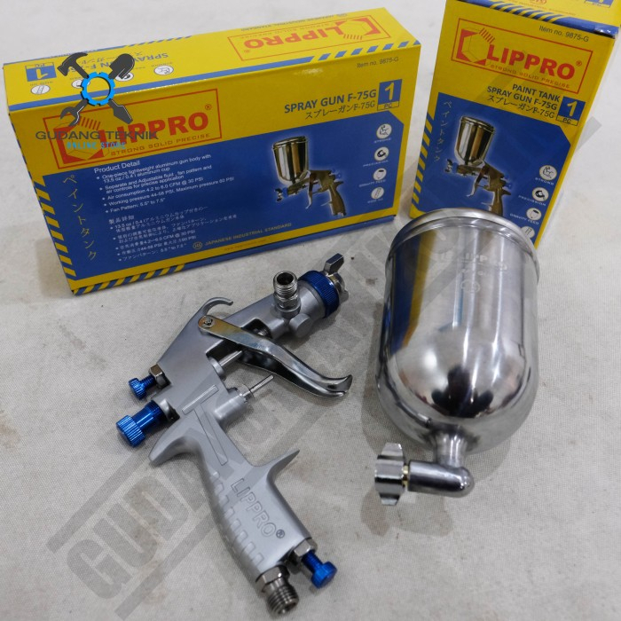 Spray Gun Tabung 400cc F75G LIPPRO / Spraygun Paint Tank Alat Semprot Cat Tabung Atas F 75G LIPPRO