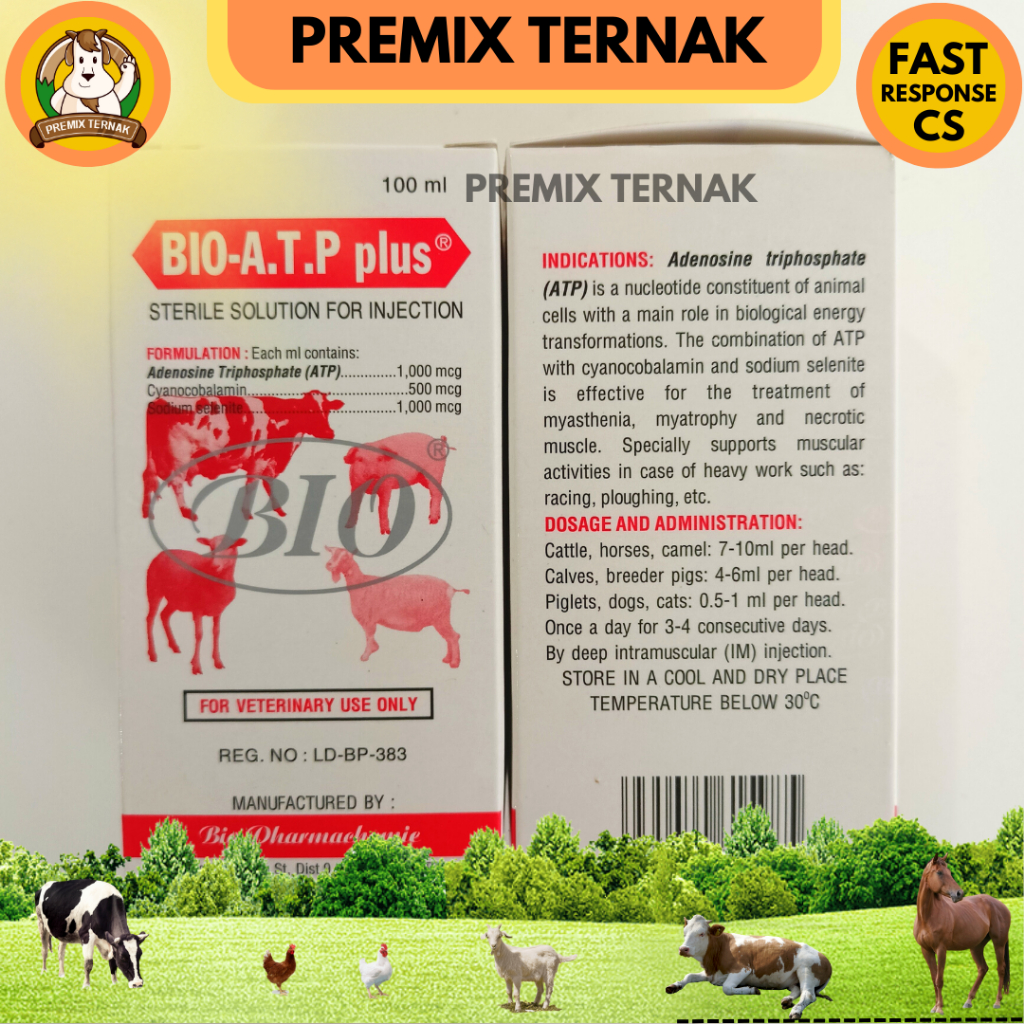 BIO ATP PLUS 100 ml - Penguat otot dan daya tahan tubuh stamina hewan - SEPERTI BIODIN BIO ENERGY