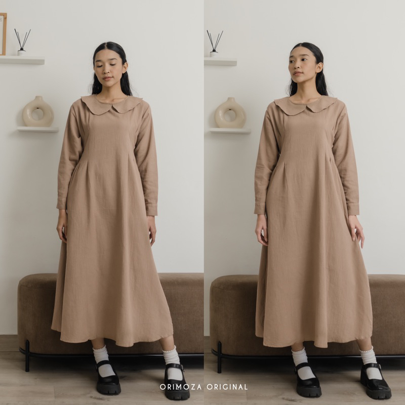 Midi Dress Linen Crinkle Yuna