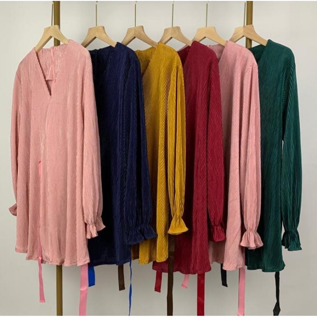 blouse plisket atasan wanita