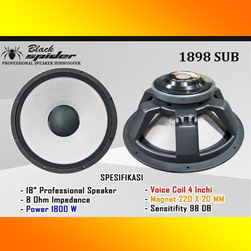 Komponen Speaker Subwoofer Black Spider TYPE BS 1898 MK II SUB