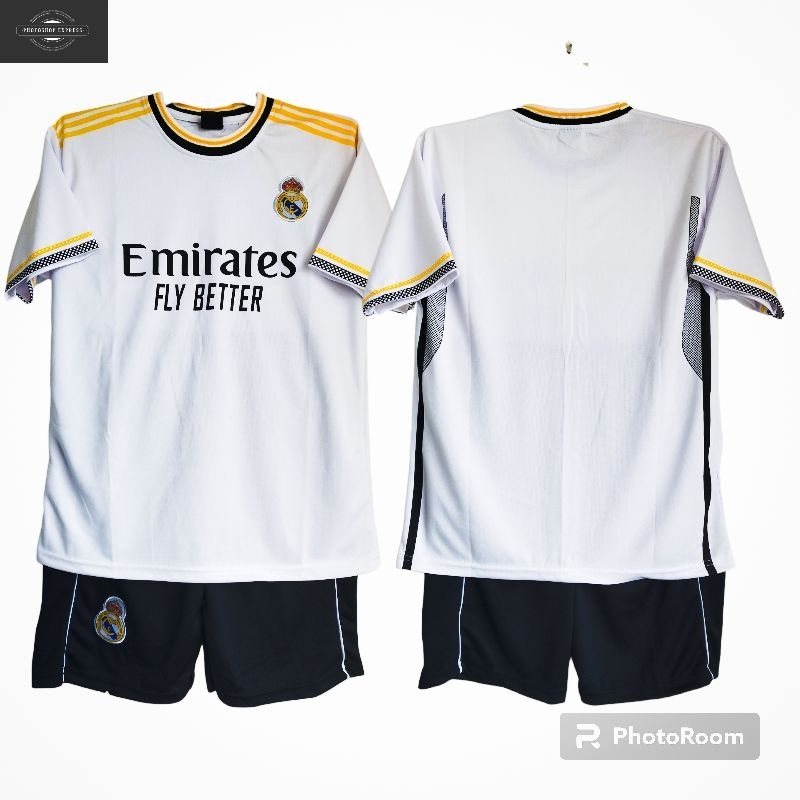 setelan Jersey REAL -MADRID /SETELAN JERSEY BOLA INGGRIS /BAHAN DRYFIT UNTUK ANAK UMUR 1-12 thn