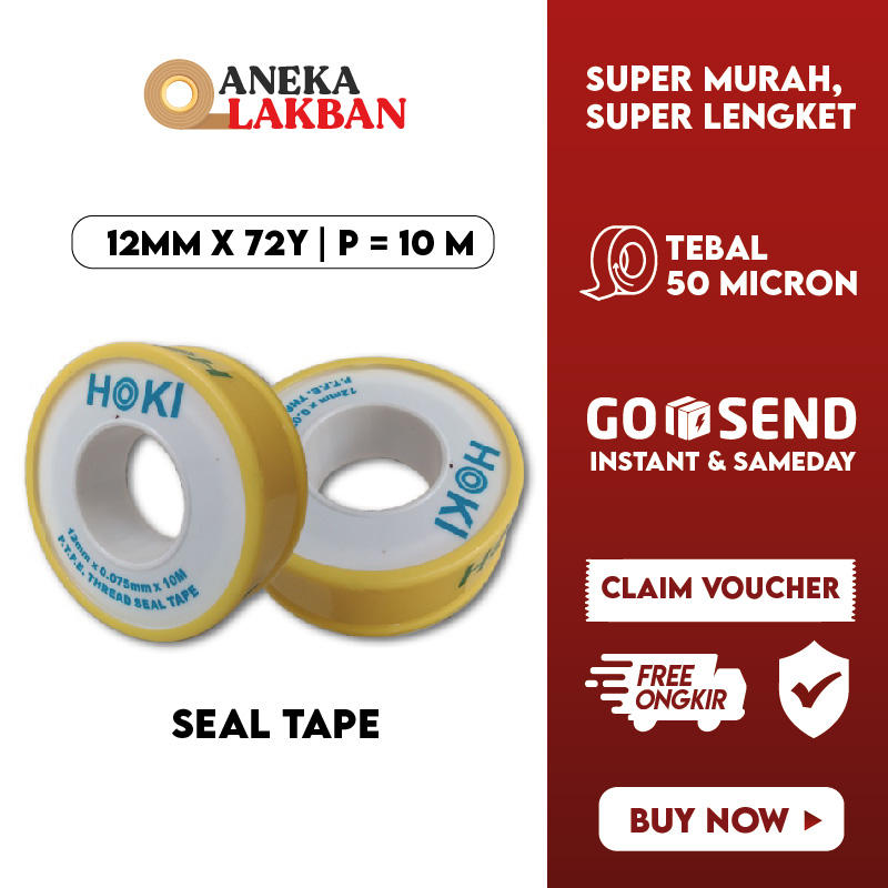 

HORICI SEAL TAPE PTFE WARNA PUTIH 12MM*72Y-10M ISOLASI AIR / Full SEAL TAPE Kualitas Tebal